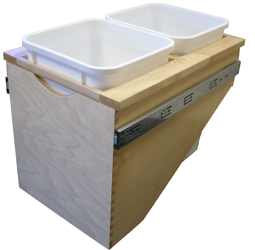 Double 27qt Waste Container with Full-Ex. Slides